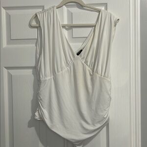 Express Elegant White Bodysuit